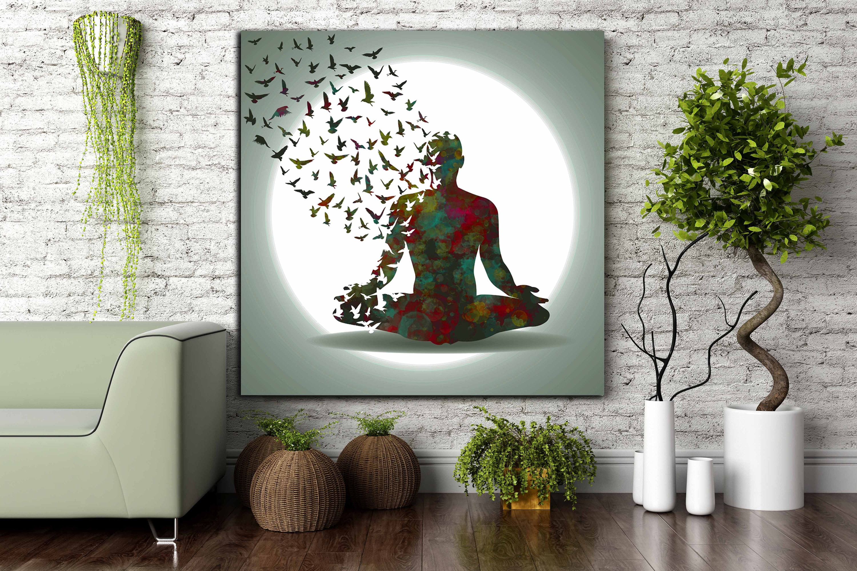 yoga art yoga wall art yoga canvas print yoga decor yoga watercolor