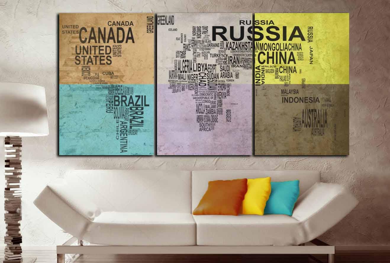 Colorful World Map With Countries Large World Map World Map Wall Art World Map Canvas World Map Art World Map Art Print World Map Countries