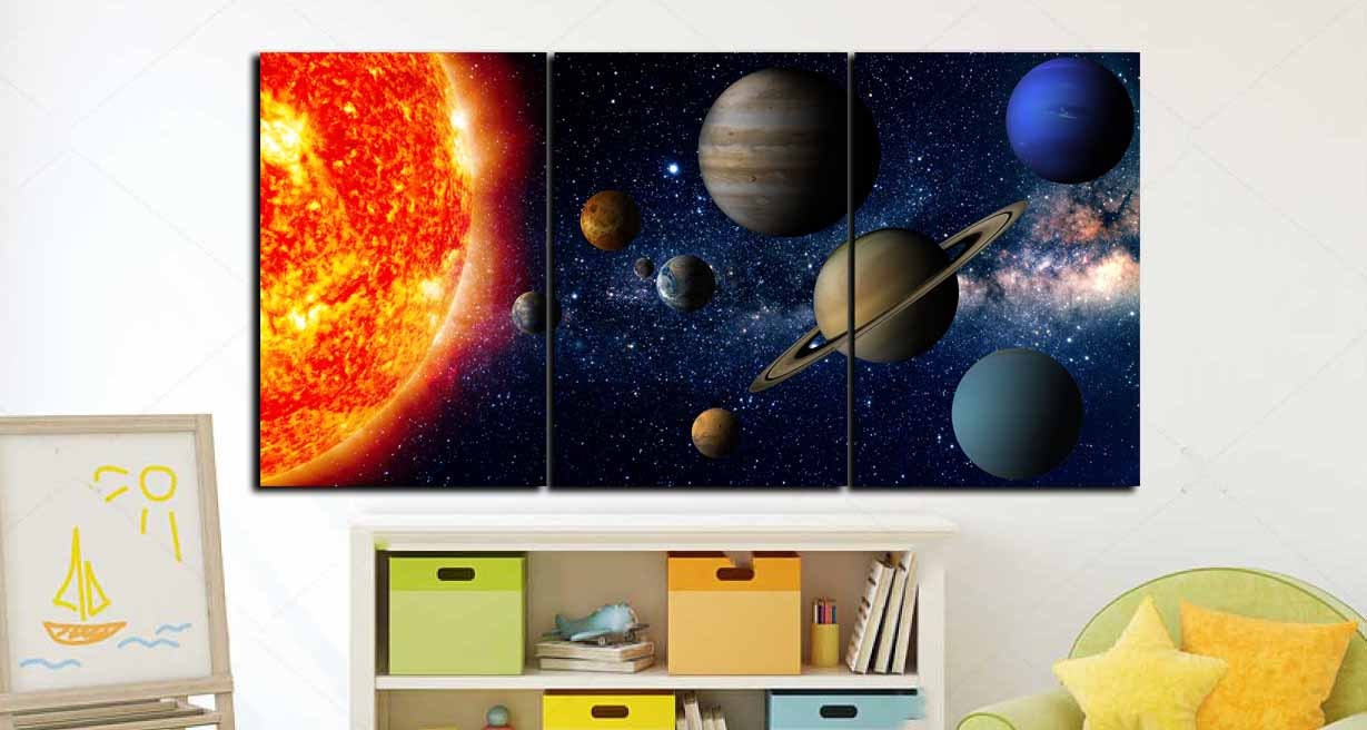 Solar System Wall Art Kids Room Art Educational Wall Art Kids Room Art Solar System Canvas Art Solar System Poster Solar System Canvas Print