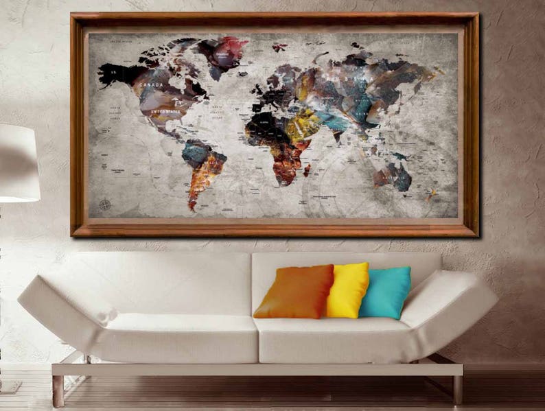 Large World Map Poster,World Map Poster,World Map Wall Art,World Map Decal,World Map Print,World Map Art,World Map Poster Print,World Map