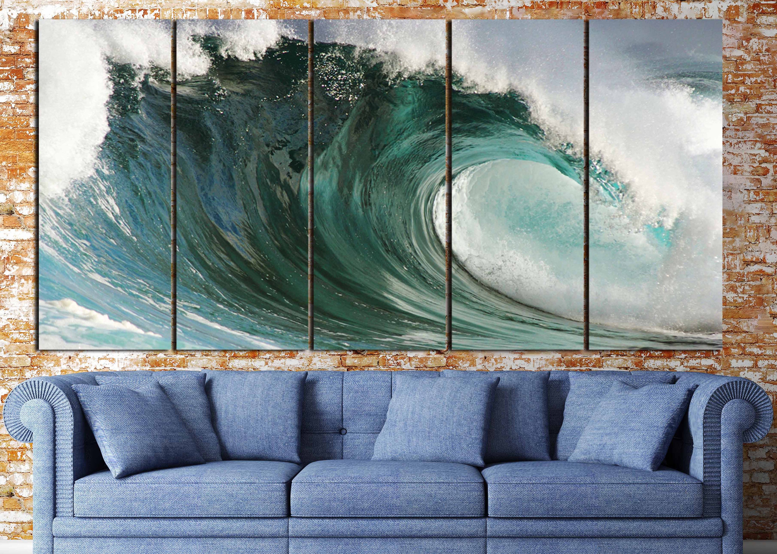 Ocean Waves Art,Large Ocean Wall Art, Ocean Waves Canvas Art,Ocean