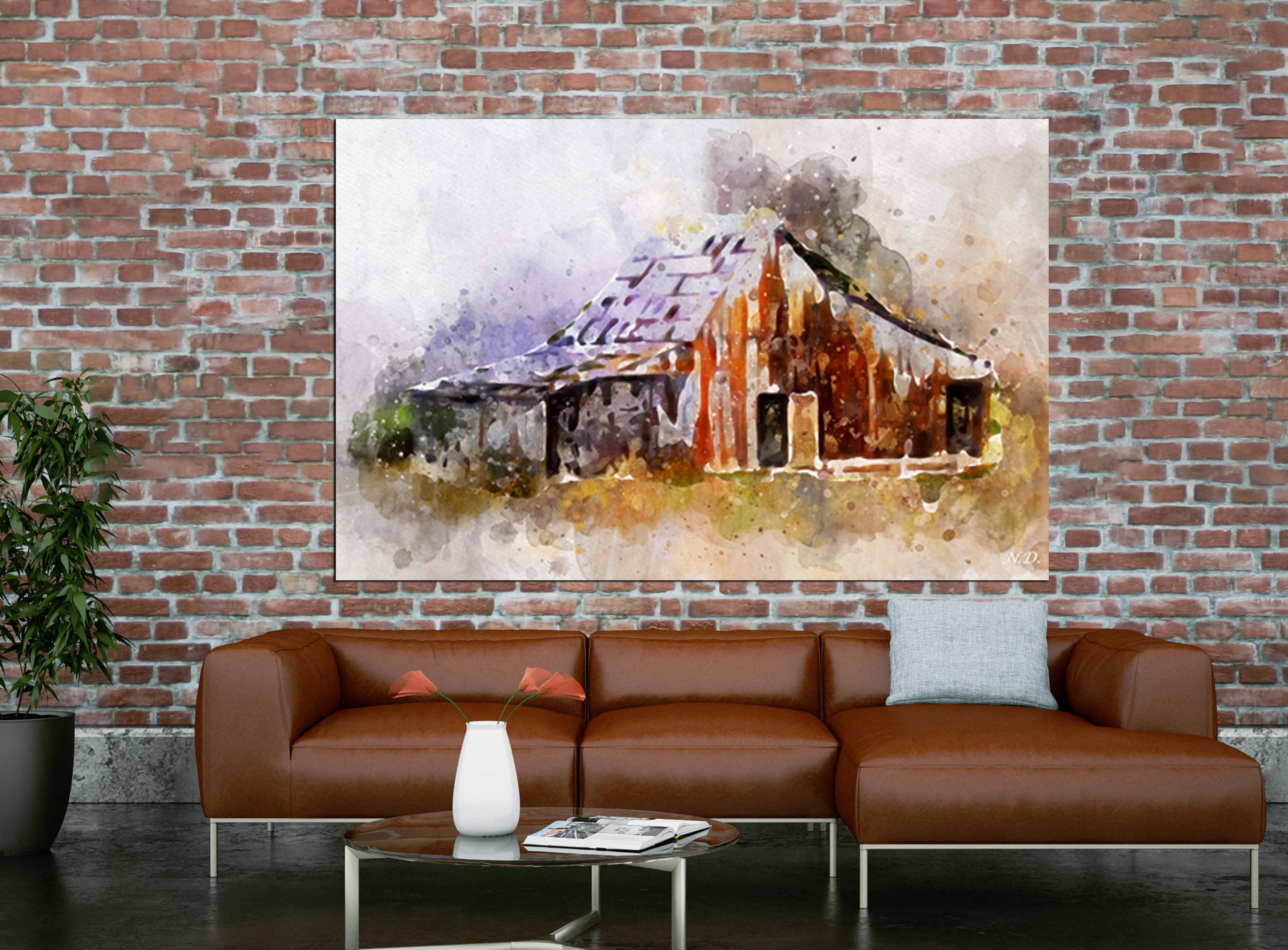 Old Barn Watercolor Artold Barn Canvas Artold Barn - Etsy Australia