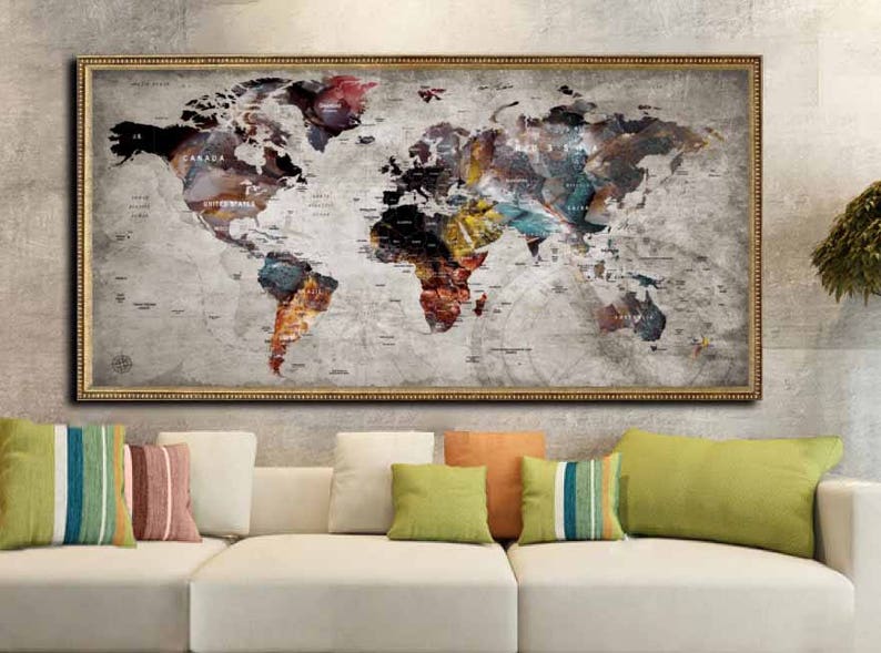 Large World Map Poster,World Map Poster,World Map Wall Art,World Map Decal,World Map Print,World Map Art,World Map Poster Print,World Map