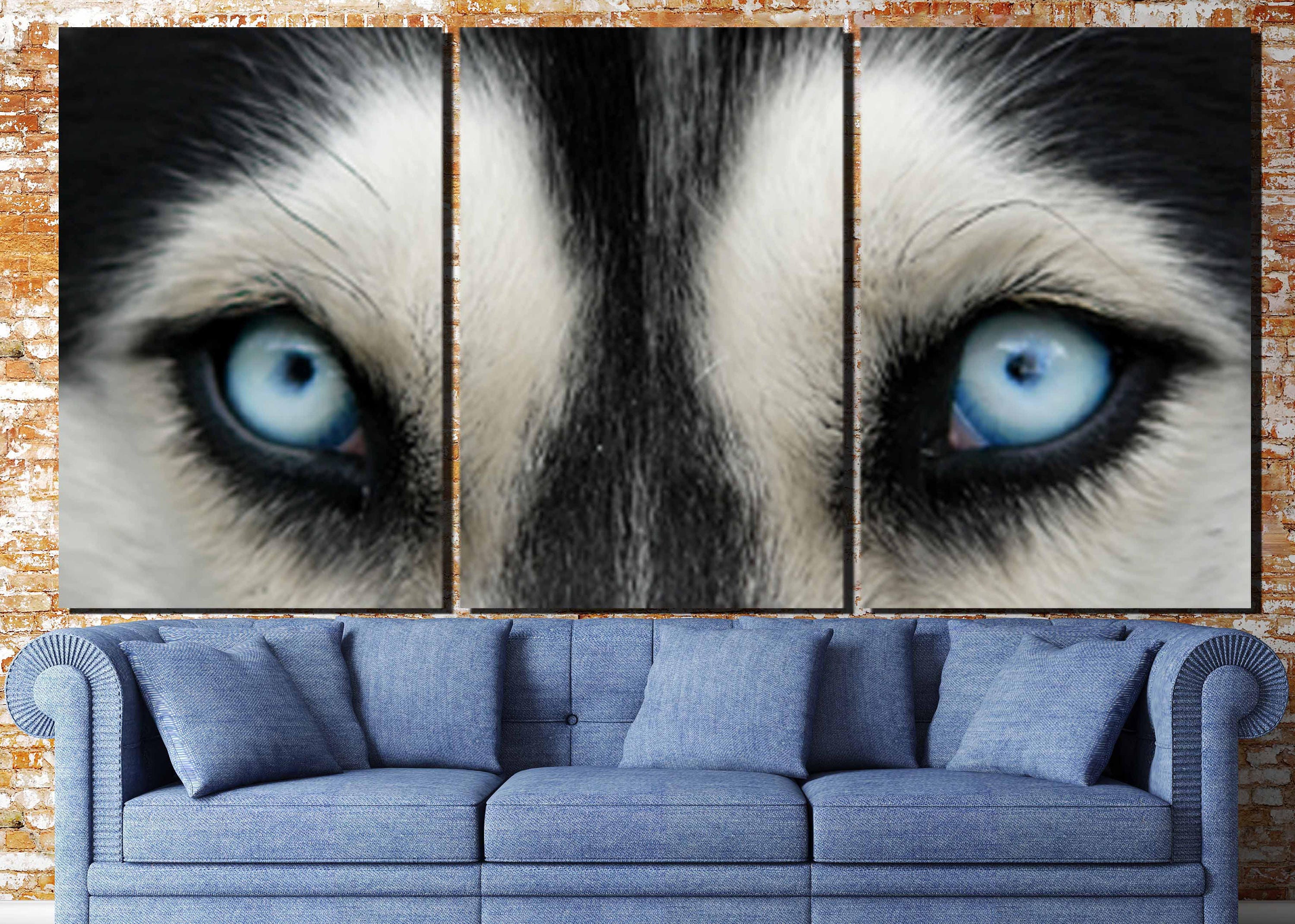 Husky Wall Art, Siberian Husky Canvas,Husky 3 Panel, Husky Canvas Art ...