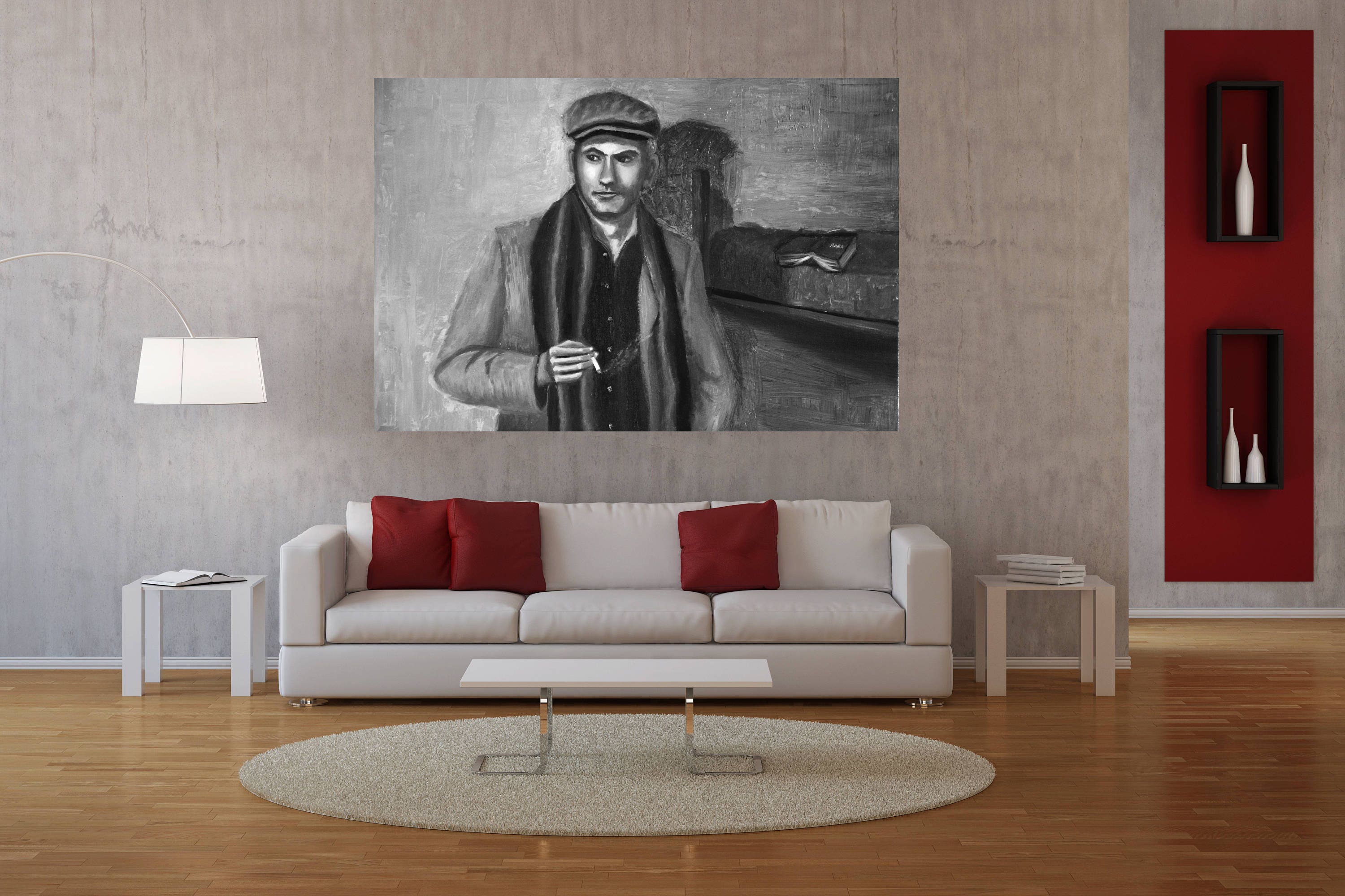 Large Black And White Wall Art Man Portrait Painting Large Black And White Wall Art Man Portrait Painting Room Decor Print Canvas Oil Living