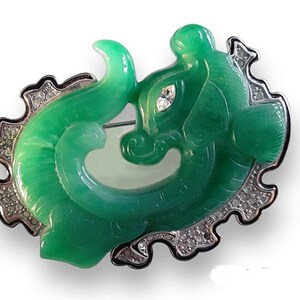 KENNETH LANE Faux Jade Dragon Brooch Asian Inspired Green - Etsy
