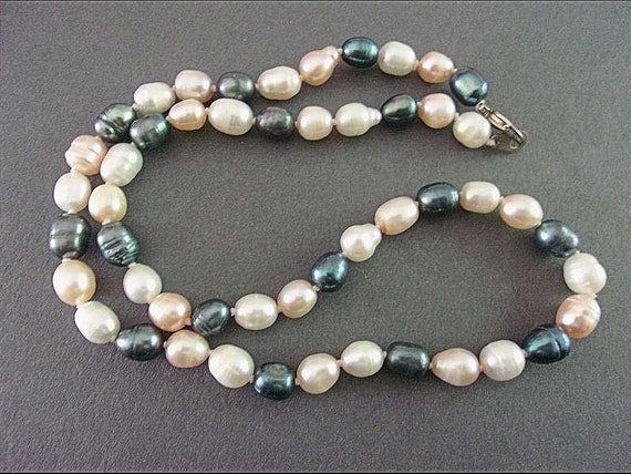 Freshwater Baroque Pearl Necklace Multi Colors 18 Hand | Etsy