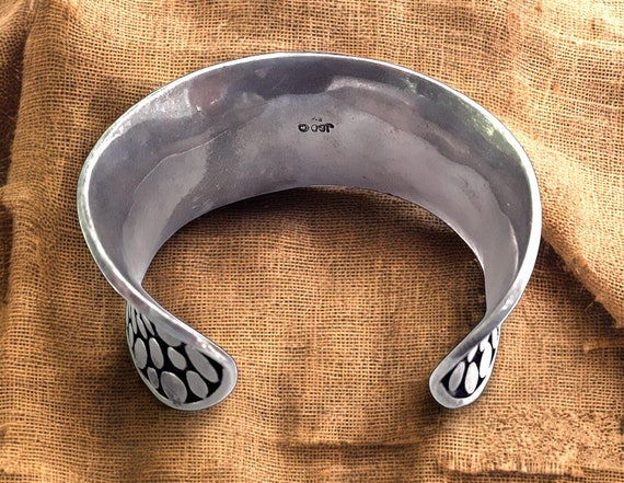 Sterling Silver Pebble Texture Cuff Bracelet, JAN… - image 3