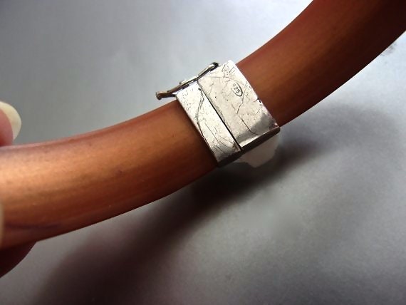 Enamel Animal Print Sterling Bracelet, Clear Rhin… - image 9