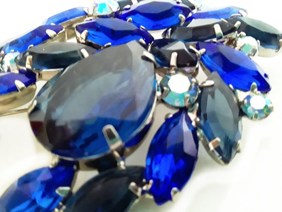 Beautiful JULIANA Montana Blue Rhinestone Brooch … - image 7