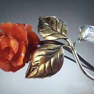 YAMEGA Red Rose Tulip Flower Brooches Pins For Women Cute Scarf