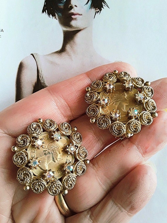 South African Coin Earrings KRAMER, Elizabeth II … - image 8