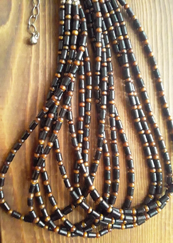 Black & Golden Coral Bead Necklace, JAY KING DTR, 