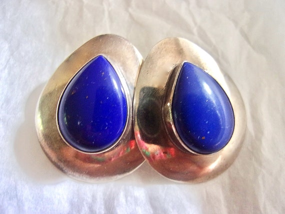 Artisan Blue Lapis Sterling Earrings, EDITH JAMES… - image 6