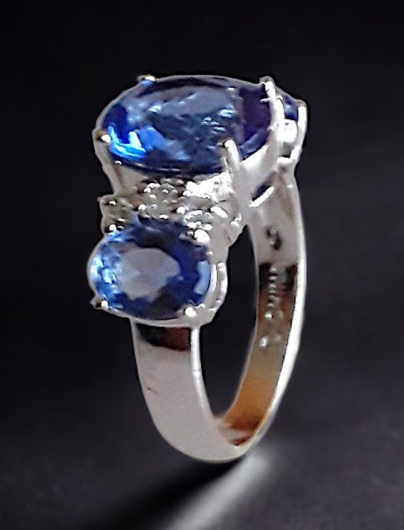 Tanzanite Simulated CZ Sterling Silver Ring, ROSS… - image 7