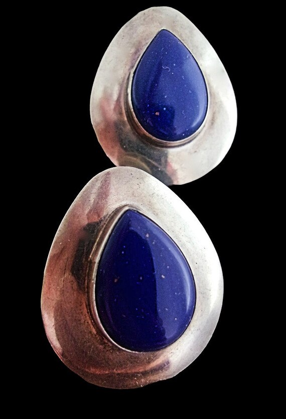 Artisan Blue Lapis Sterling Earrings, EDITH JAMES… - image 8
