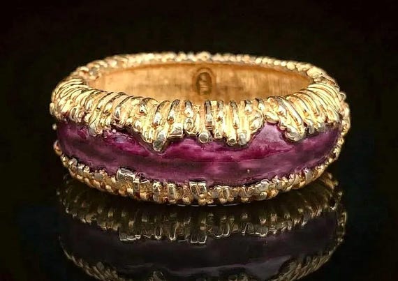 Kenneth Jay Lane KJL Gold Tone Hinged Bracelet, D… - image 2
