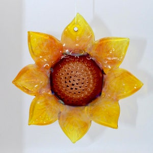Glass Blown Hanging Sunflower Sun Catcher
