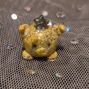 Miniature Golden Clay Glitter Pig