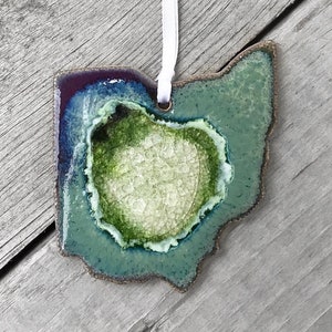 Ohio Ornament: Decorative Ornament, State Christmas Ornament, Geode Ornament, Ohio Ornament