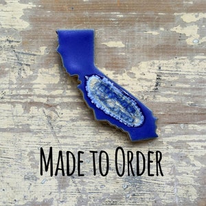 CALIFORNIA GEODE CRACKLE Magnet: Custom Magnet, Personalized Magnet, Refrigerator Magnet, Geode Magnet, Personalized California Magnet