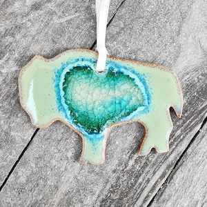 Handmade Ceramic Buffalo Ornament