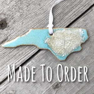 NORTH CAROLINA GEODE Crackle Ornament: Custom Ornament, Personalized Ornament, State Christmas Ornament, Geode Ornament, Carolina Ornament