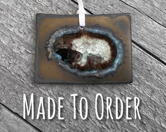 Colorado  Ornament: Custom Holiday Ornament, Personalized Ornament, State Christmas Ornament, Geode Ornament, Colorado Ornament
