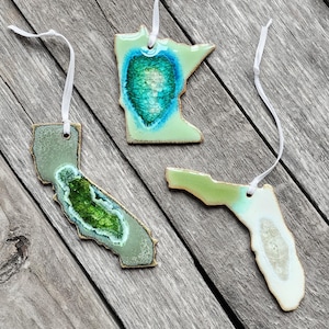 All 50 States Ceramic Geode State Ornament