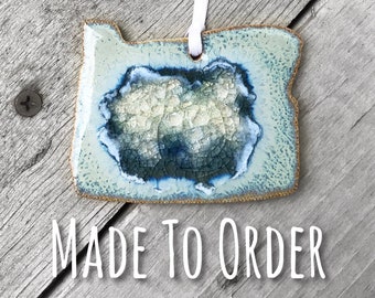 Oregon Ornament: Decorative Ornament, State Christmas Ornament, Geode Ornament, Oregon Ornament