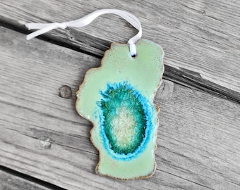 Lake Tahoe  Ornament: Decorative Tahoe Ornament, California Ornament, Geode Ornament, Lake Tahoe Ornament, Keep Tahoe Blue