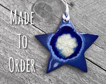Star Ornament: Decorative Ornament, Star Christmas Ornament, Star Ornament, Astronomy Gift, Sparkle Star, Geode Ornament