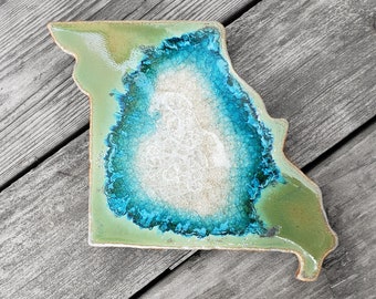 Missouri Coaster: Geode Coaster, Ceramic Coaster, Drink Coaster, Missouri State Coaster