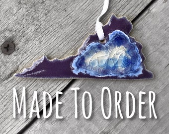 Virginia Ornament: Dock 6 Ornament, State Christmas Ornament, Geode Ornament, Virginia Ornament