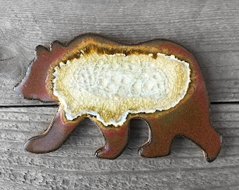 Bear Coaster: Geode Coaster, Agate Coaster, National Parks, California Bea, Bear Decor, Grizzly Bear, Bear Gift, Celestial