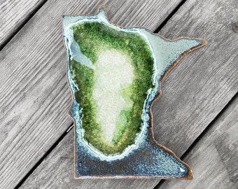 MINNESOTA GEODE CRACKLE Coasters: Custom Coaster, Personalized Coaster, Drink Coaster, Geode Coaster, Personalized Minnesota Coaster
