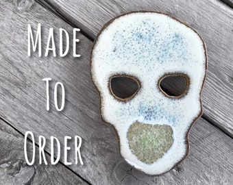 Skull Halloween Coaster: Ceramic Drink Coaster, Geode Coaster, Halloween Coaster, Skull Shaped, Halloween Skull, Dock 6