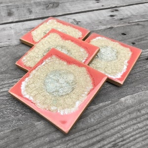 Coral Ceramic Geode Coaster