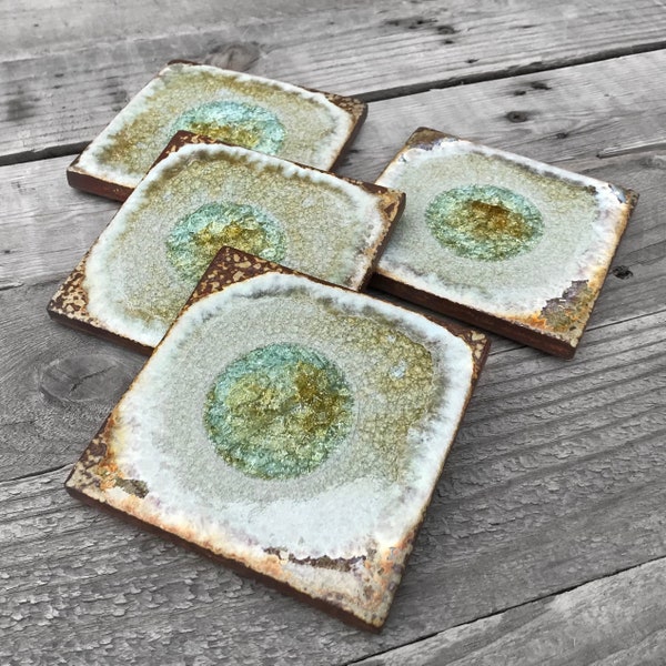 Copper Geode Crackle Coaster: Geode Coaster, Agate Coaster, Celestial Coaster in COPPER