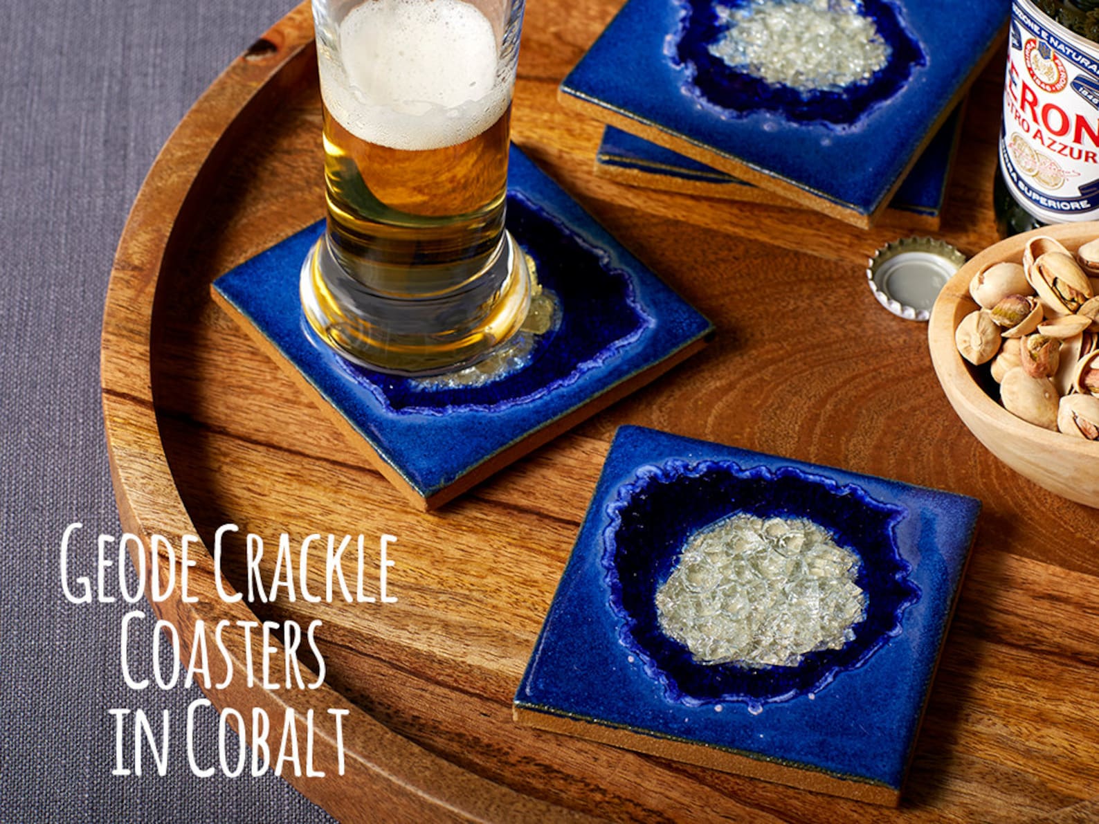 Green Geode Crackle Coaster Geode Coaster Agate Coaster Etsy