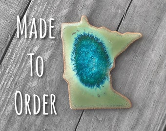 MINNESOTA GEODE CRACKLE Magnet: Custom Magnet, Personalized Magnet, Refrigerator Magnet, Geode Magnet, Personalized Minnesota Magnet