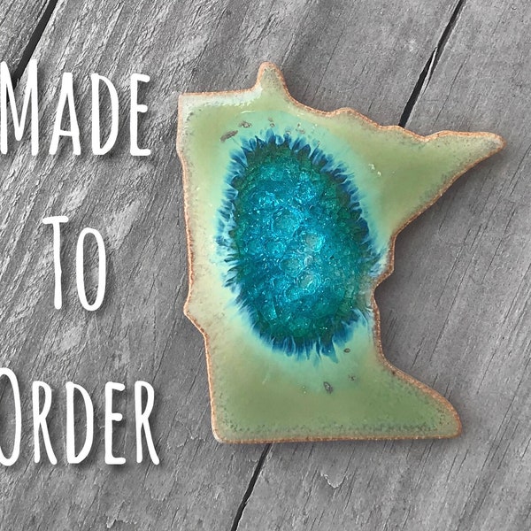 Handmade Geode Minnesota Magnet
