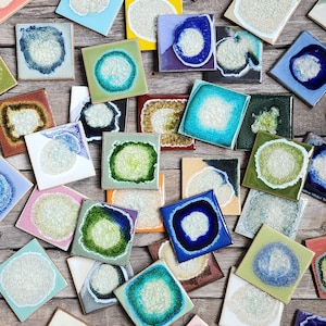 Dock 6 Geode Style Handmade Ceramic Coaster - Individual Coaster