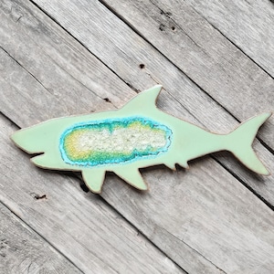 Shark Trivet Handmade Ceramic Geode