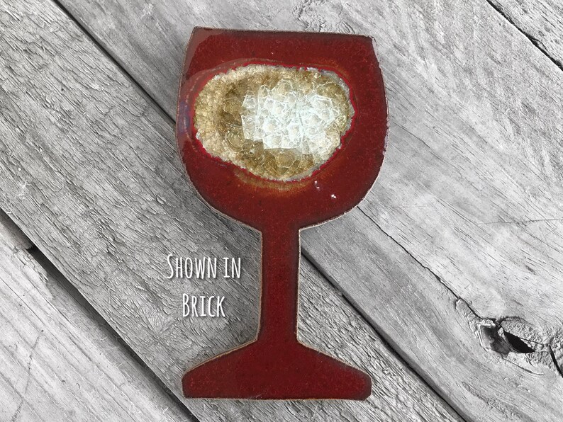 WINE GLASS GEODE Crackle Coaster: Ceramic Drink Coaster Drink Coaster Wine Glass Coaster Geode Coaster Wine Coaster Wine Glass Art