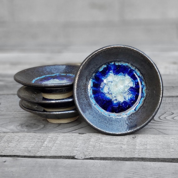 Imm living luminous blue geode ring holder dish discount