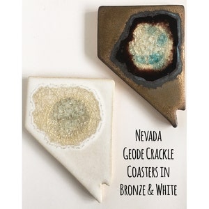 NEVADA Geode Crackle Coaster: Ceramic Drink Coaster Fused - Etsy