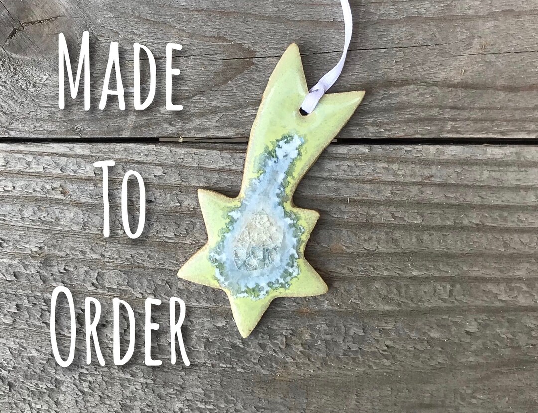 Geode Shooting Star Ornament Etsy