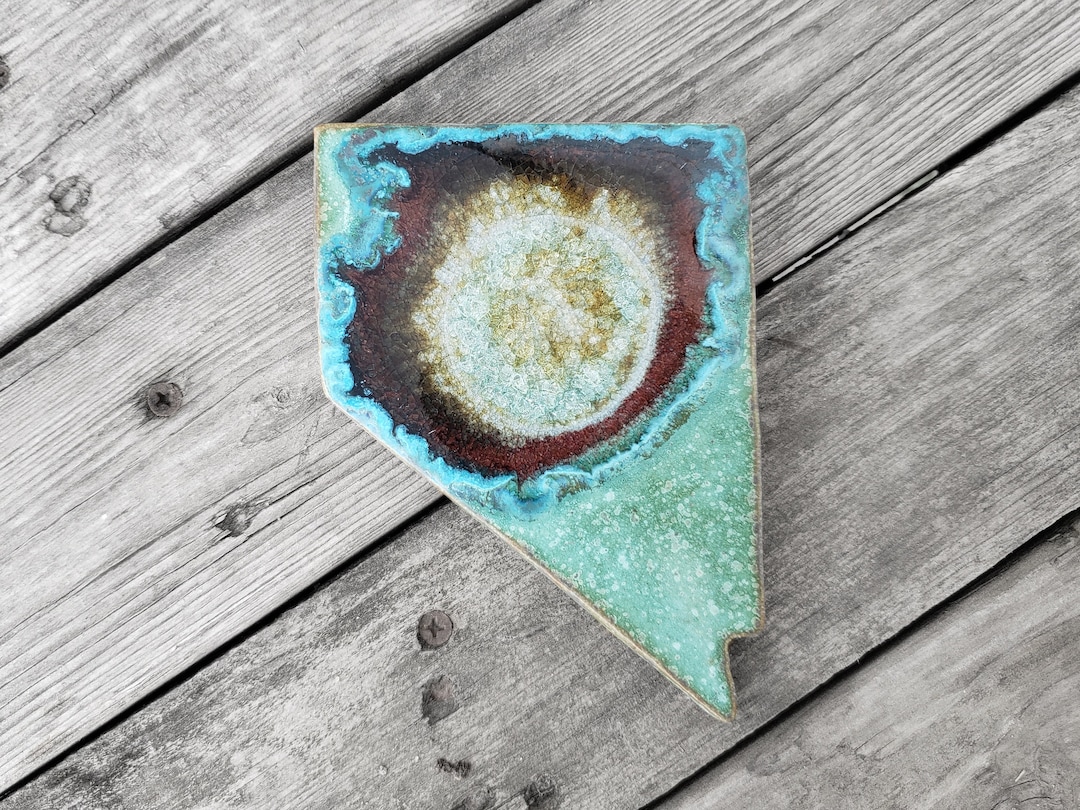 NEVADA Geode Crackle Coaster: Ceramic Drink Coaster Fused - Etsy