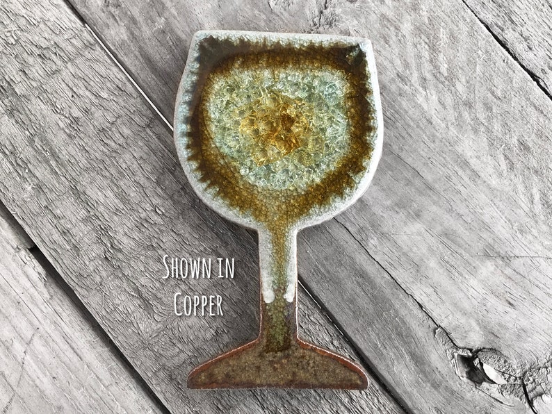 WINE GLASS GEODE Crackle Coaster: Ceramic Drink Coaster Drink Coaster Wine Glass Coaster Geode Coaster Wine Coaster Wine Glass Art